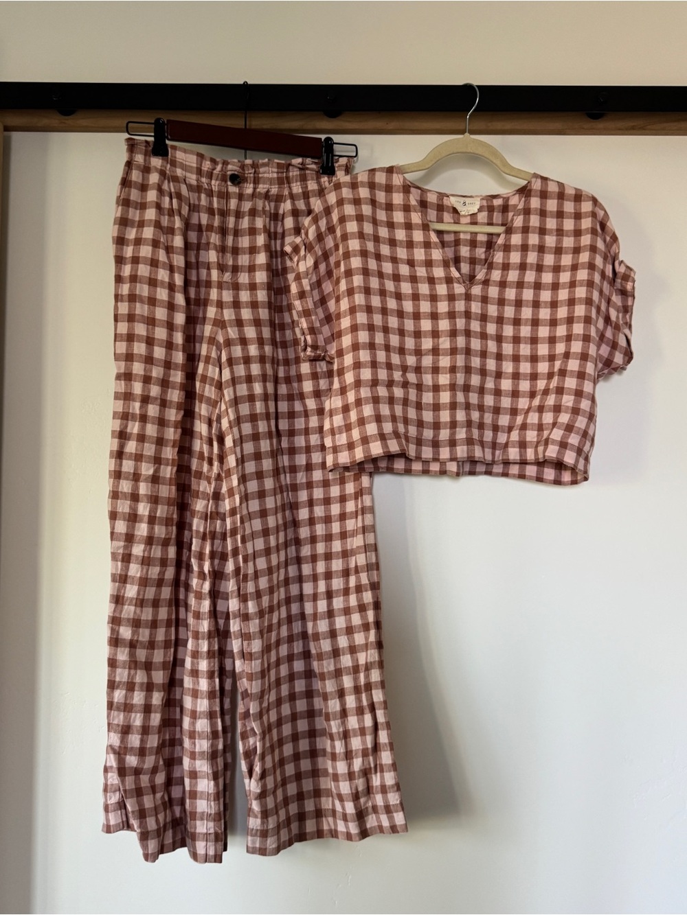 Lou & Grey Pink and Cream Gingham set